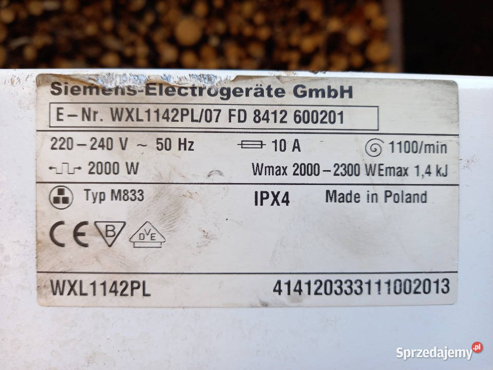 Rura do brudnej wodyi z pralki Siemens WXL 1142 Tomaszów Lubelski