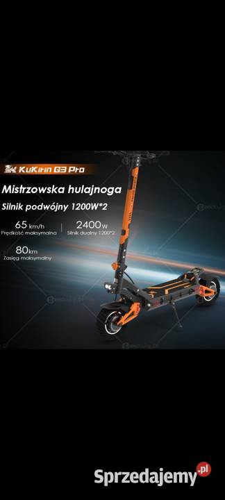Hulajnoga kukirin g3 pro nowa sprzedam zamienie Rawicz