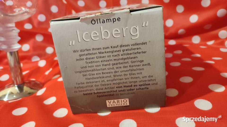NOWA szklana lampa naftowej szkło Góra lodowa Pozostałe Krotoszyn sprzedam