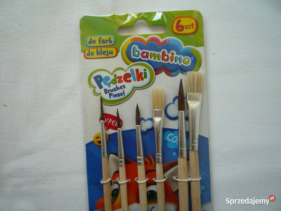 Bambino Pędzle Pędzelki Szkolne Zestaw 6 zachodniopomorskie Szczecin