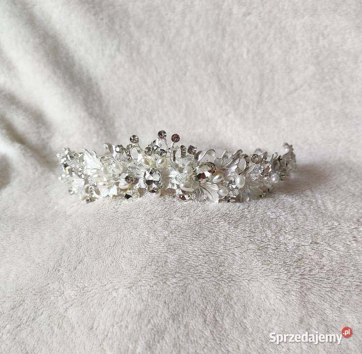 Korona tiara opaska naszyjnik kolczyki komplet Szczecin