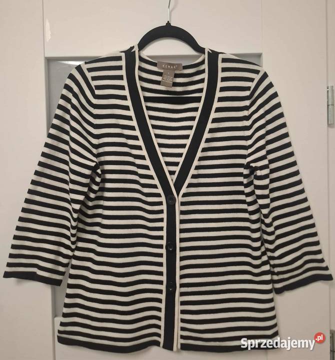 Casualowy kardigan w marynarskie paski rękawy 34 Warszawa sprzedam