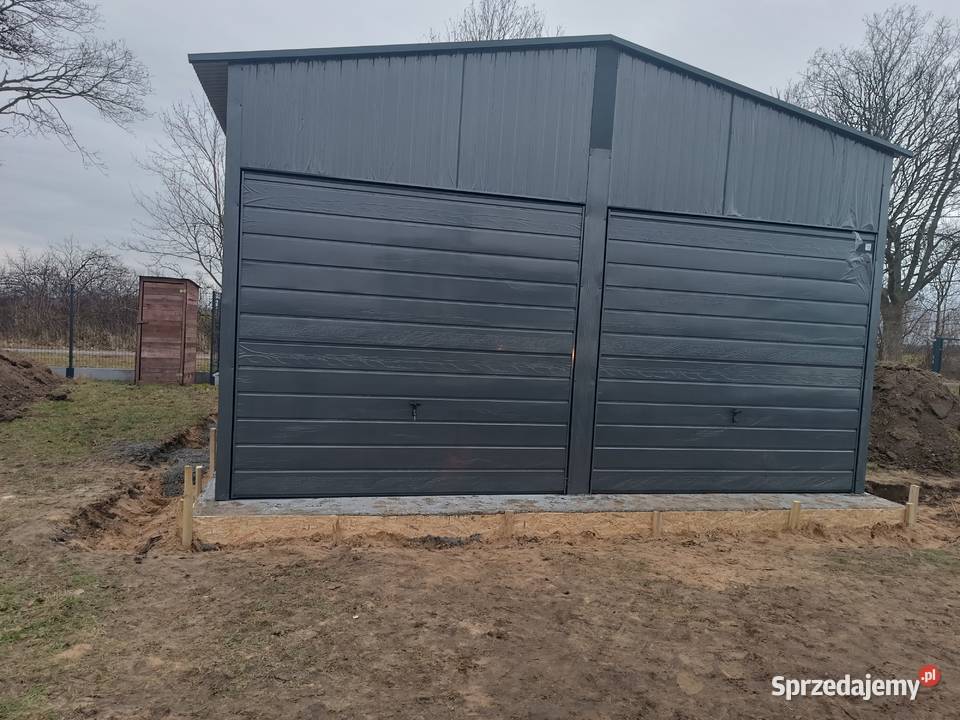 Garaż Blaszany Grafitowy PRODUCENT Niskie Ceny 322zł/m2 wielkopolskie Ostrów Wielkopolski