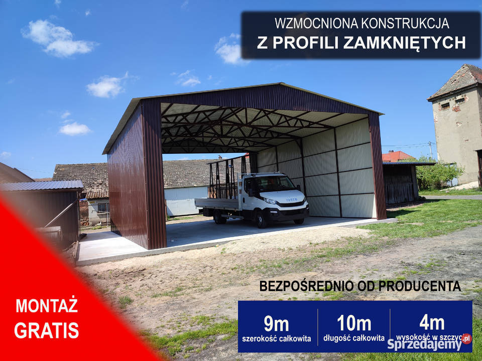 Garaż Blaszany OtwartaWiata wysoka 9x10 Garaże Krotoszyn
