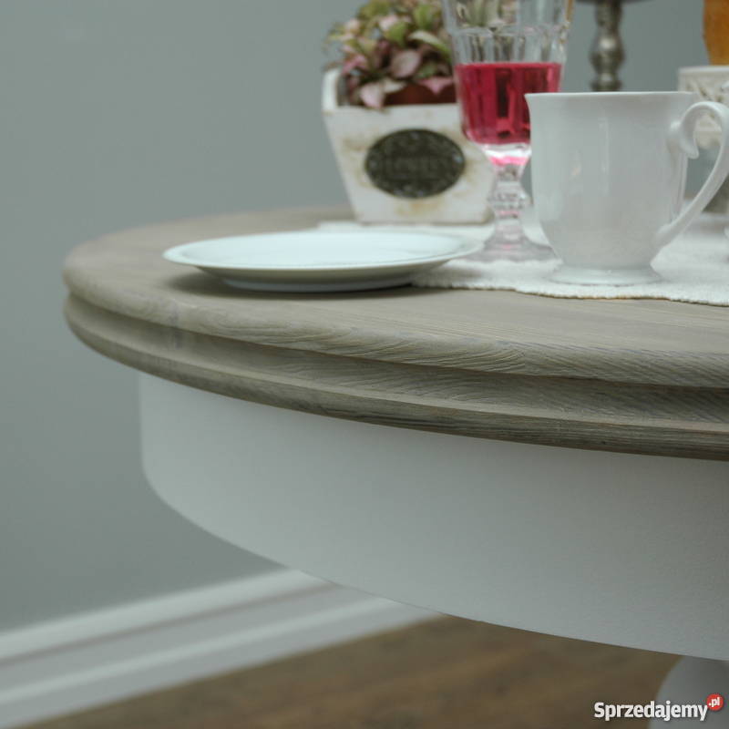Prowansalski stół OKRĄGŁY cudo Vintage shabby wielkopolskie Kalisz
