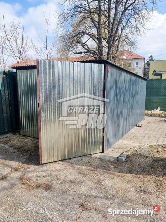 Garaz blaszany 3x5 Brama ocynk spad w tył GP185 blacha Brzesko