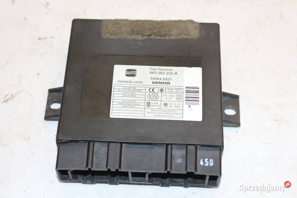 SEAT IBIZA 9902 MODUŁ KOMFORTU 6K0962258A Części Prochowice sprzedam
