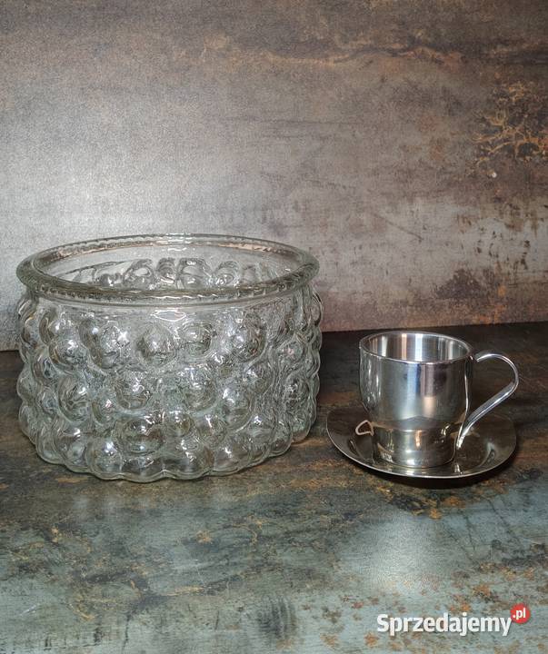 Szklana misa Vladislav Urban 1968 huta Rosice wielkopolskie