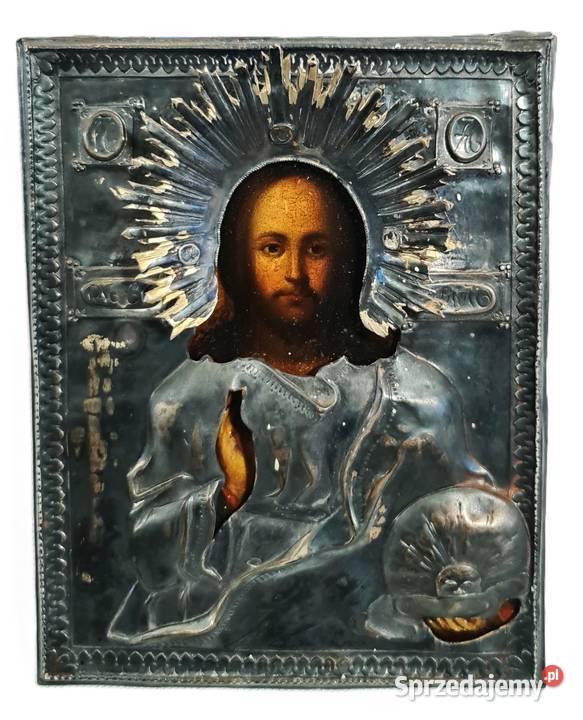 Ikona Jezus Chrystus Władca Świata srebro 0336 Warszawa