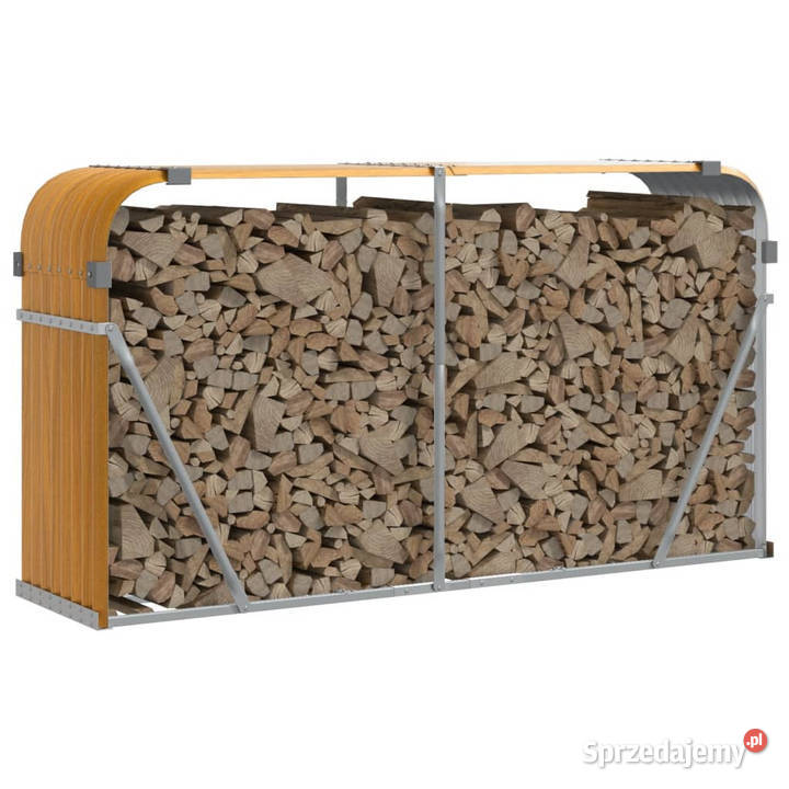 Stojak na drewno jasny brąz 180x45x100 stal