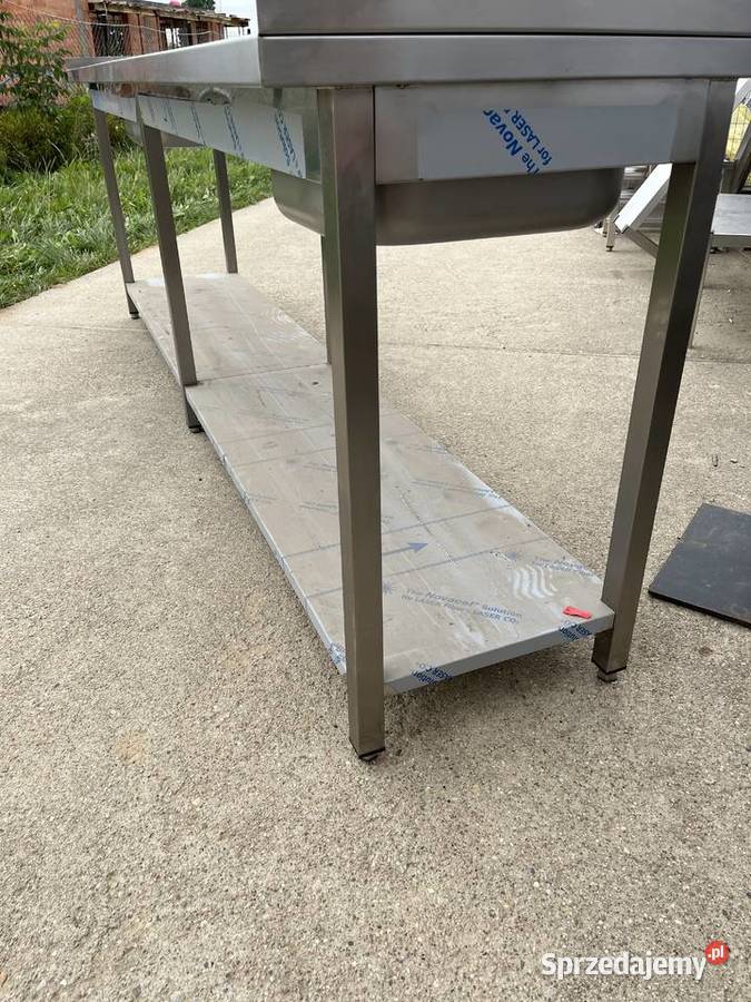 Stół roboczy z dwoma zlewami i półką 263x60x90 mazowieckie Kazuń Polski