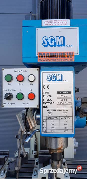 Wiertarka kolumnowa frezarka górnowrzecionowa