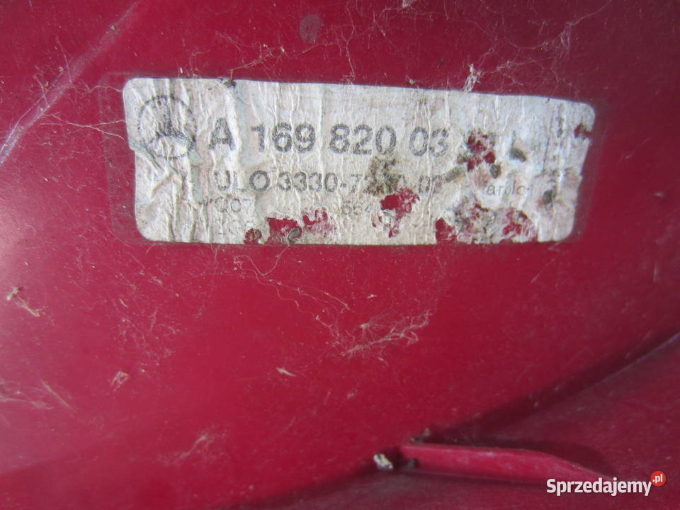 Lampa tylna lewa tył mercedes aklasa w169 zachodniopomorskie Szczecin