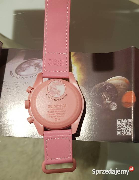 Zegarek nareczny Omega mission to the moon PINK
