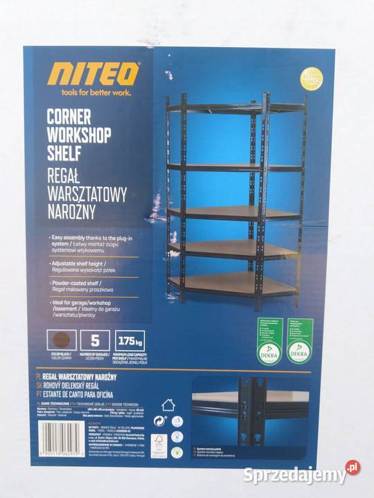 NAJTANIEJ Regał Warsztatowy Narożny x5 Półek 875