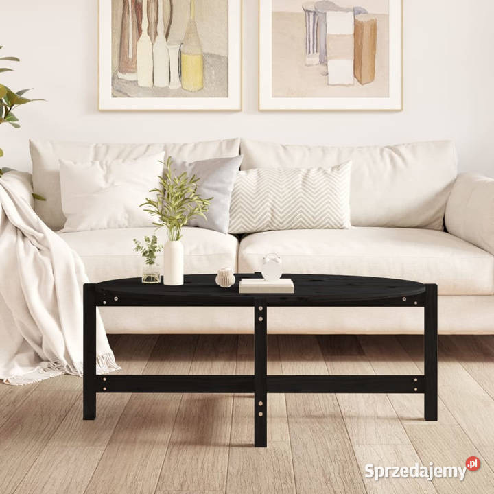 Stolik kawowy czarny 118x63x45 lite drewno Stoły Warszawa