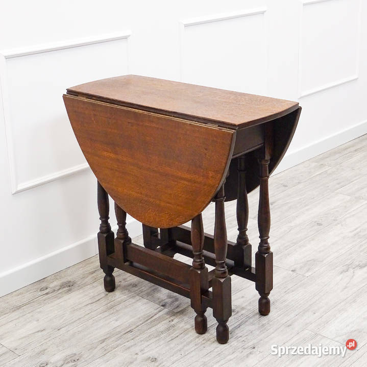 Stylowy rozkładany STOLIK kawowy DĘBOWY STOLIK wielkopolskie Kalisz