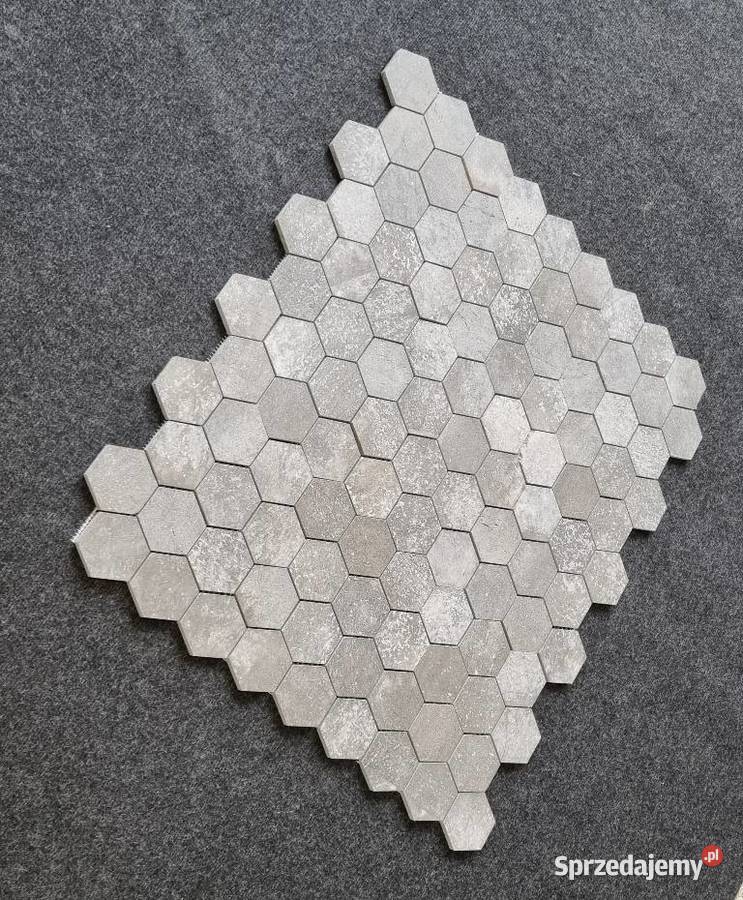 MOZAIKA MARMUROWA BLACK LAVA HEXAGON MATOWA Bielawa