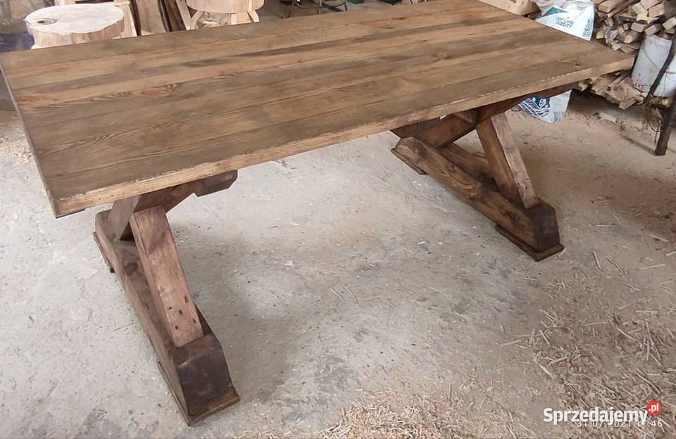 Stół drewniany polisander królewski loft ogród Łuków