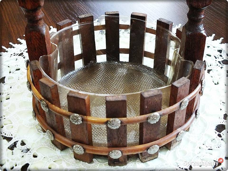 Stary drewniany Koszyk przybornik na przyprawy z Akcesoria kuchenne Żary