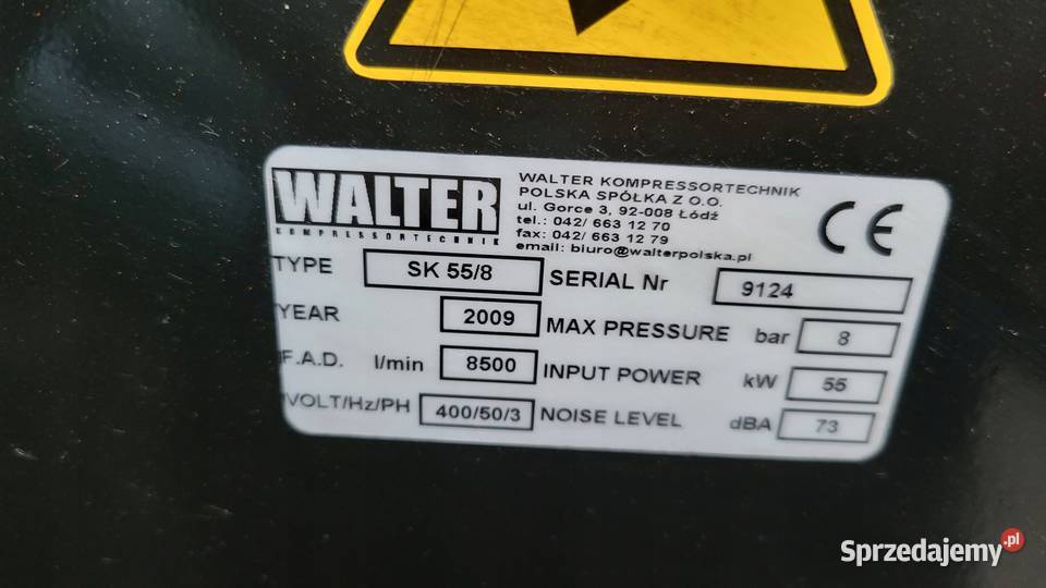 Kompresor Śrubowy Walter SK 55 Wieliczka