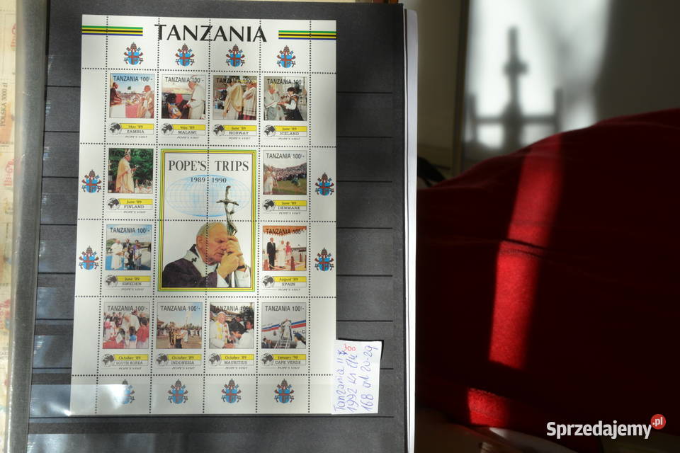 Znaczki Papież Ja 168n Paweł II Tanzania II Ks Sobótka