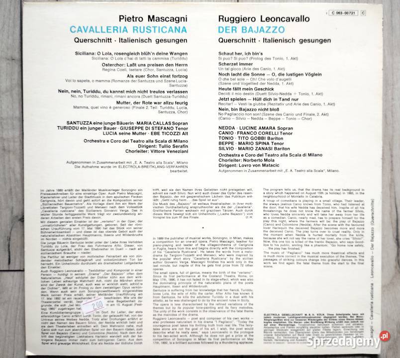 Album winylowy RLeoncavallo i Pietro Mascagni Wronki