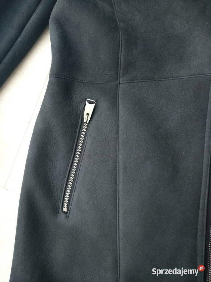 Kożuch naturalny nowy grafit Bez wzoru Kurtki i płaszcze Gdańsk