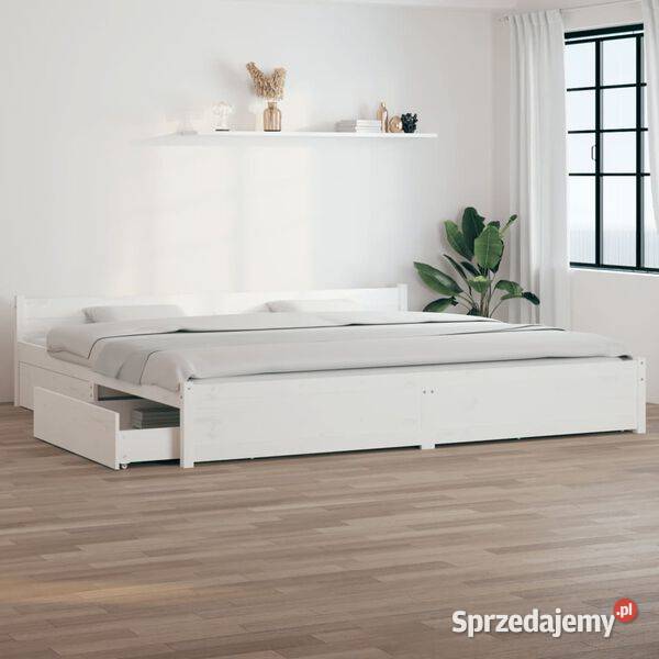 vidaXL Rama łóżka z szufladami biała 180x200 Warszawa