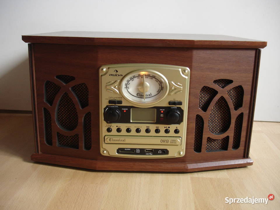 RADIO retro z gramofonem, CD, magnetofonem AUNA