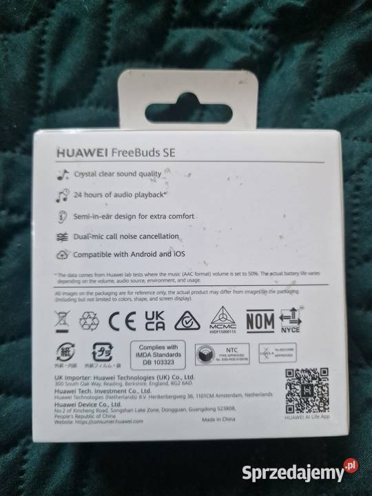 NOWE słuchawki bezprzewodowe HUAWEI FreeBuds SE Wrocław