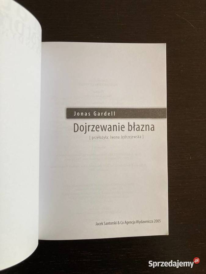 Jonas Gardell Dojrzewanie błazna literatura Elbląg