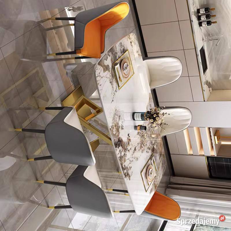 Stół złoty okrągły Glamour Nowojorski z Golkowice