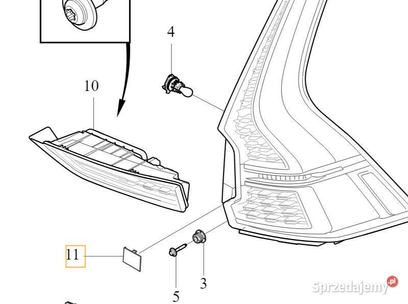 VOLVO XC60 II zaslepka sruby tylnej prawej lampy Akcesoria samochodowe Bielany Wrocławskie sprzedam