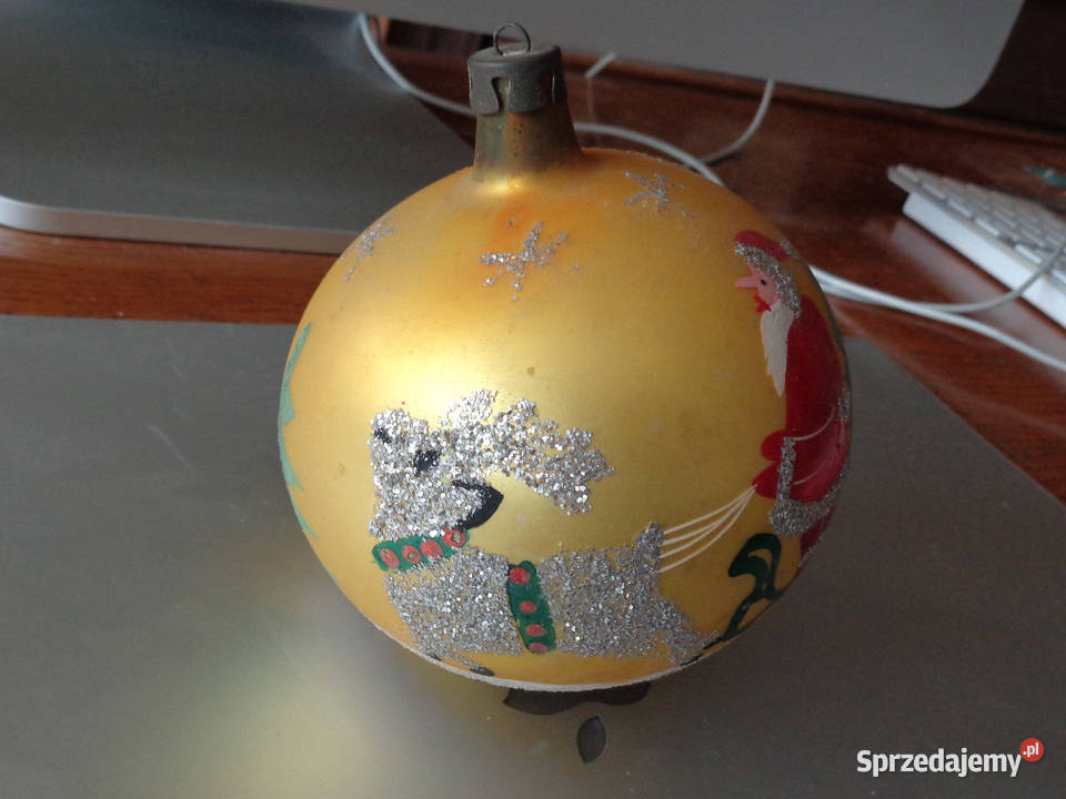 3 stare bombki z mikołajem lata 70te