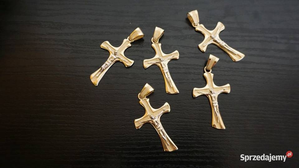 Piękny Złoty krzyżyk Precyzyjnie wykonany Krzyż Biżuteria dla Panów Warszawa sprzedam