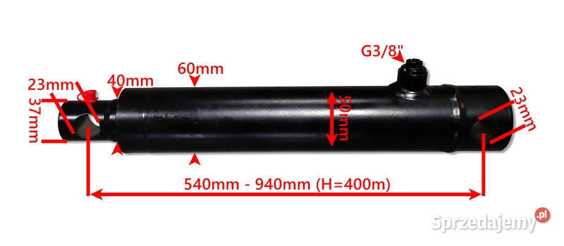 Siłownik Cylinder Hydrauliczny SKOK 400 SMN1G nieuszkodzony Solec Kujawski