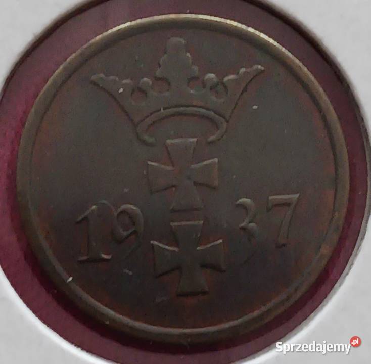 1 Fenig Wolne Miasto Gdańsk 1937 r 3 około Numizmatyka Konin