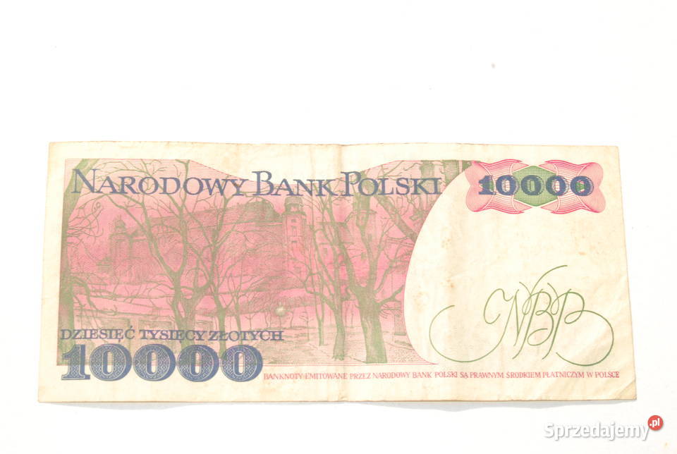 Stary banknot 10000 złotych Wyspiański 1988 Numizmatyka Cieszyn