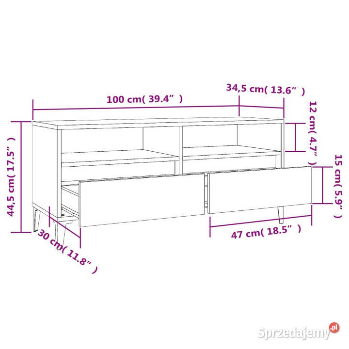 Szafka pod TV wysoki połysk biała 100x345x445 Warszawa