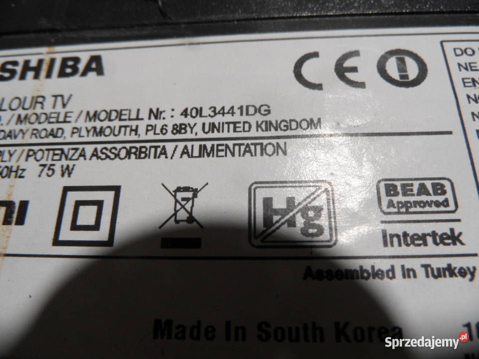 plyta glowna telewizora toshiba 40L3441DG Kielce