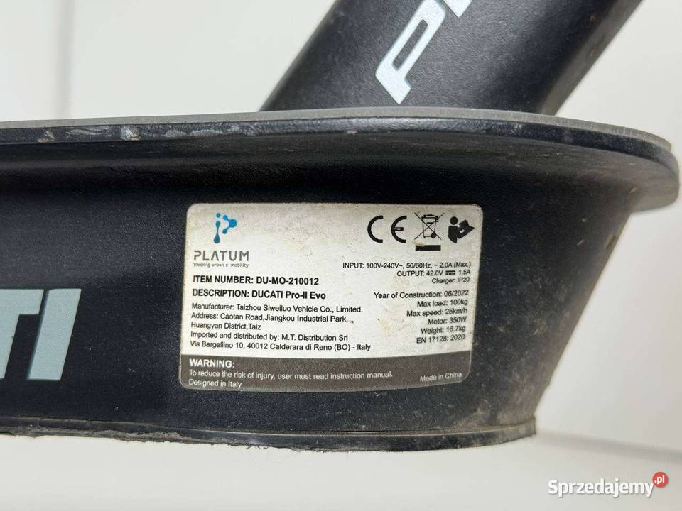 hulajnoga elektryczna Ducati PRO II EVO z Hulajnogi elektryczne podkarpackie Rzeszów