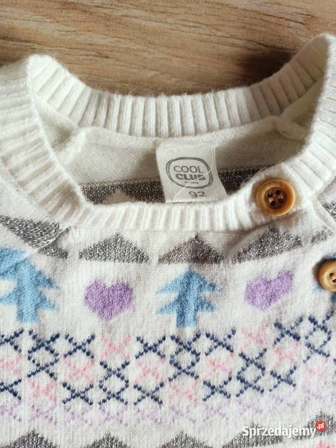 Komplet dziewczęcy sweter tunika leginsy ecru Płock