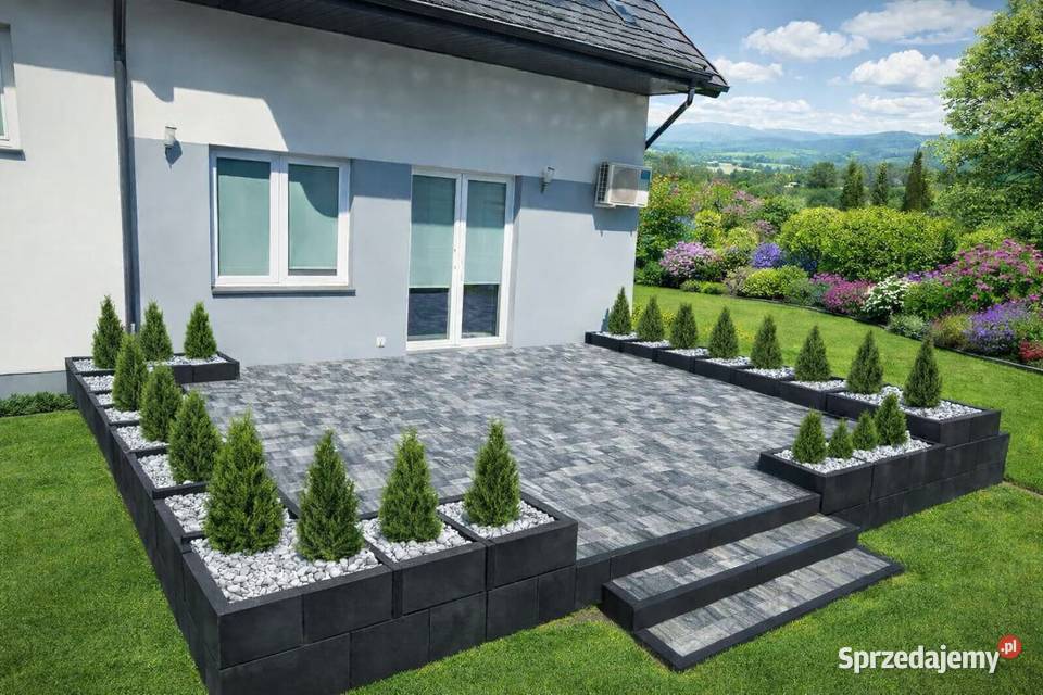 Donice betonowe 40x40x30h Gazony ogrodowe donica mazowieckie Stoczek