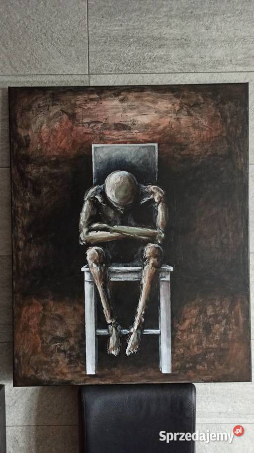 Obraz ręcznie malowany duży 80x100 Kraków sprzedam