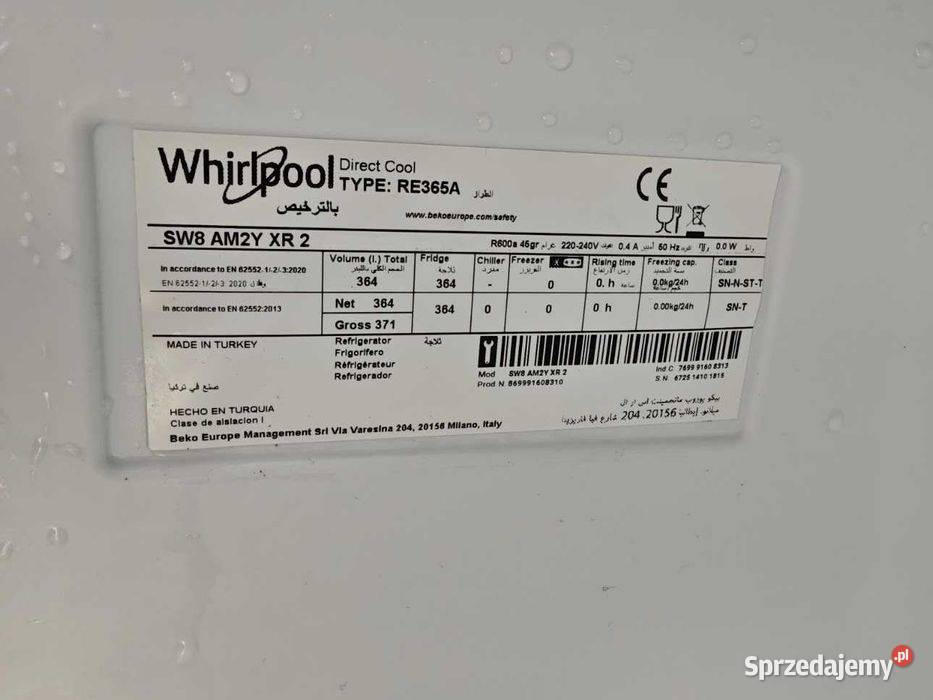 Lodówka Whirlpool SW8 AM2Y XR 2 364L inox Góra