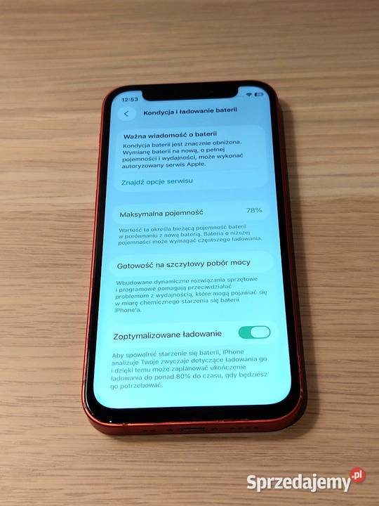 iPhone 12 mini 64GB 78 Czerwony Apple / iPhone Warszawa sprzedam