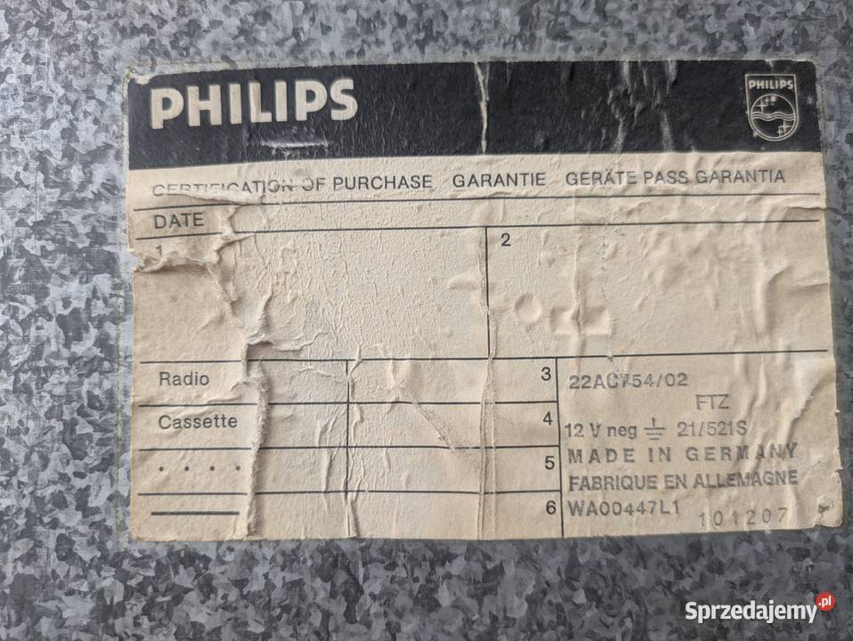 Stare radio samochodowe Philips śląskie Żywiec