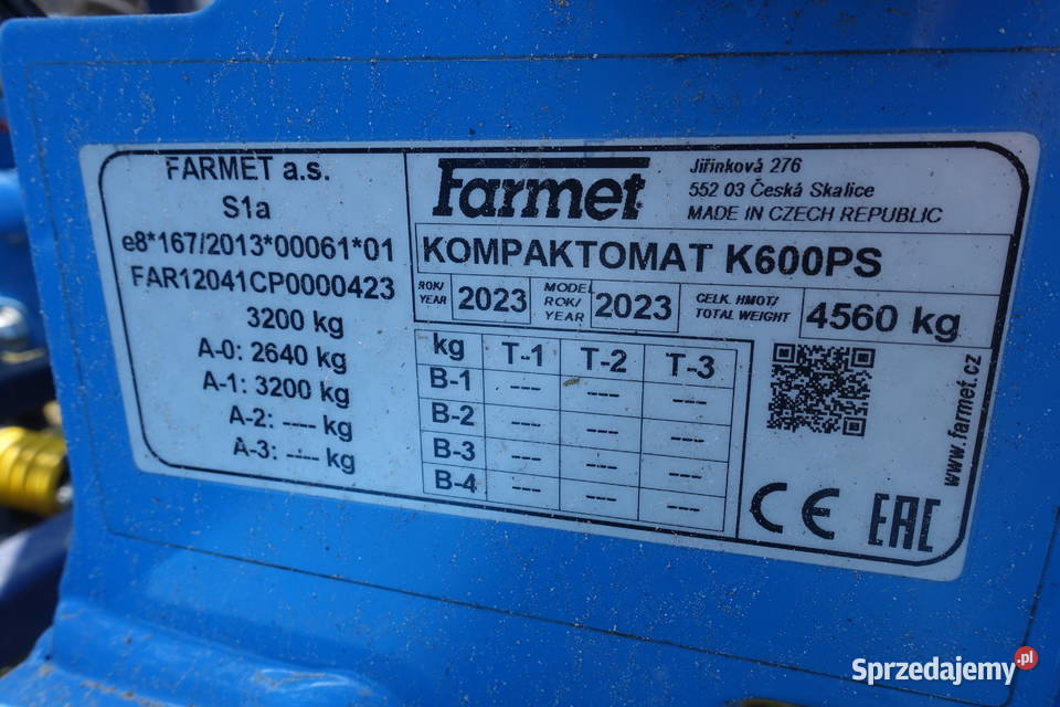 Agregat uprawowy Farmet Kompaktor K600 podlaskie Sokoły