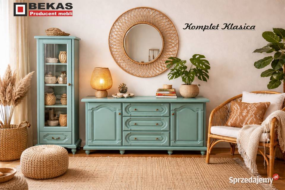 Stylowa Komoda 180 2S2DFloT Biały Dąb Bekas łódzkie